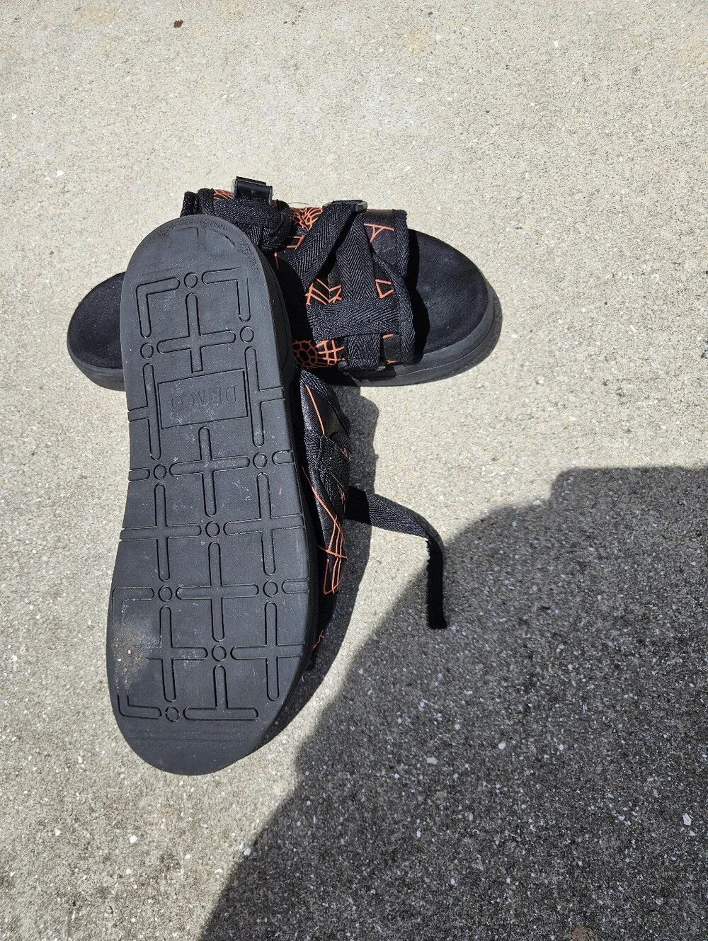 Draco Black And Orange Reflective Slides Sandals Men's Size 11-12 Pre-owned